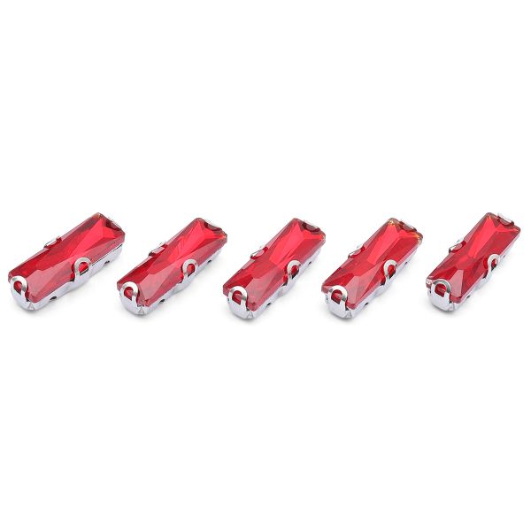 Хрустальные стразы в цапах прямоугольные (серебро) красный 15мм, 5 штук Astra&Craft, ДЦ001НН515