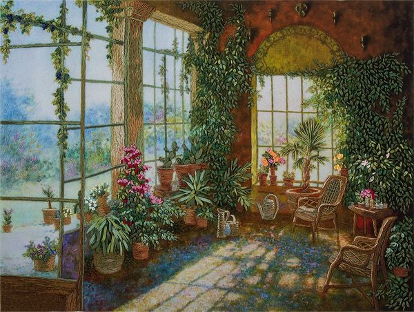 Набор для вышивания нитками Panna Живая картина JK-2029, Зимний сад, 29.5х22 см