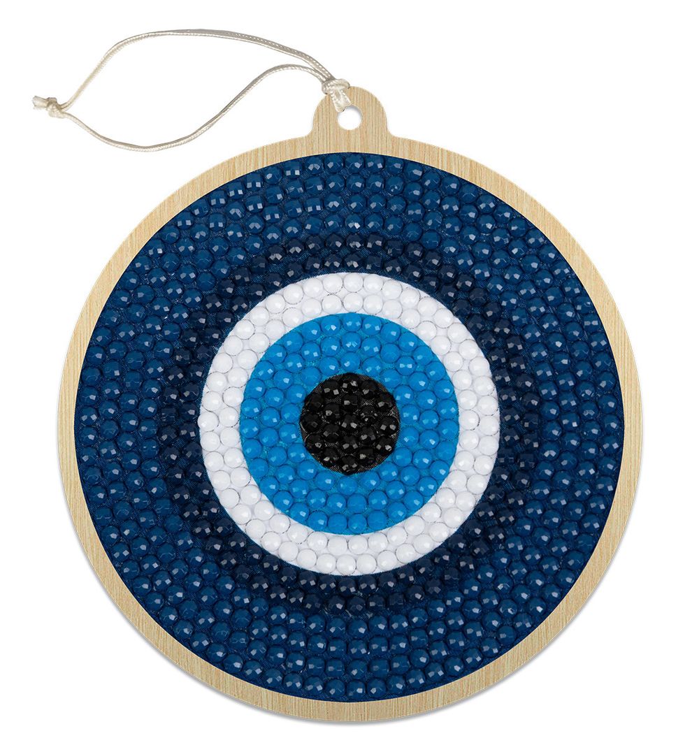 Алмазная (кристальная) мозаика Фрея, подвеска Глаз от сглаза, 8х8 см