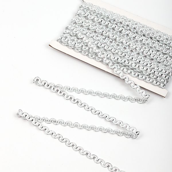 Тесьма отделочная 10 мм / 13.71 метров, TBY 917 цв.серебро