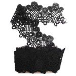 Кружево гипюр (плетёное) 95 мм / 3 метра, матовое, C580 черный