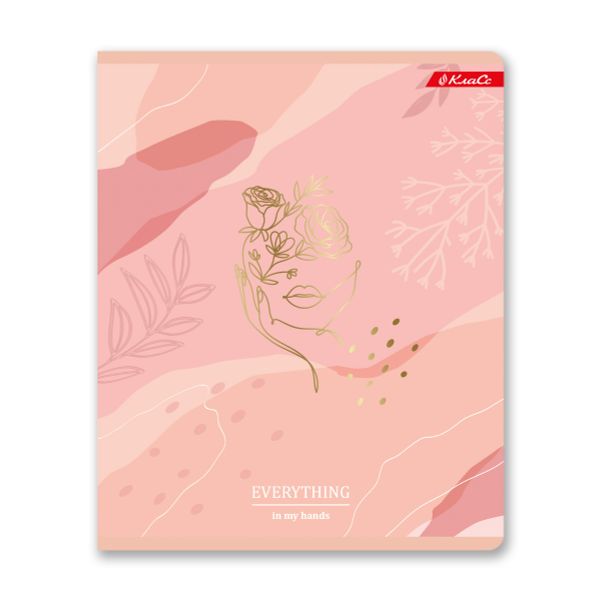 Тетрадь ученическая общая, тиснение фольгой, A5+ 96 л. на скобе, белизна 100%, 5 шт, клетка, 000342 Романтика, Светоч 96ТСК5_6_3_1