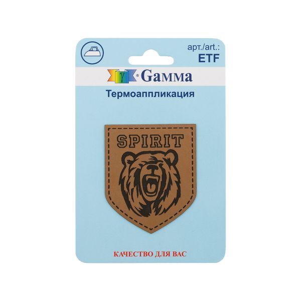 Термоаппликация №01, 1 шт, 01-017 Медведь 4.3х5.1 см, Gamma ETF