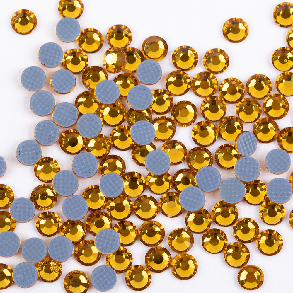 Стразы клеевые акрил 3-3.2 мм, 144 шт, 008 т.желтый (topaz), Zlatka RS/144