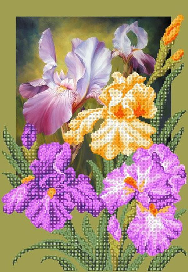 Рисунок для вышивания Матренин Посад (шелк), 37х49 -4020 Ирисы