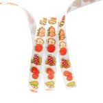 Лента атласная с надписью 16.0 мм / 22.5±1 метров, Фрукты, 029 белый, Globus