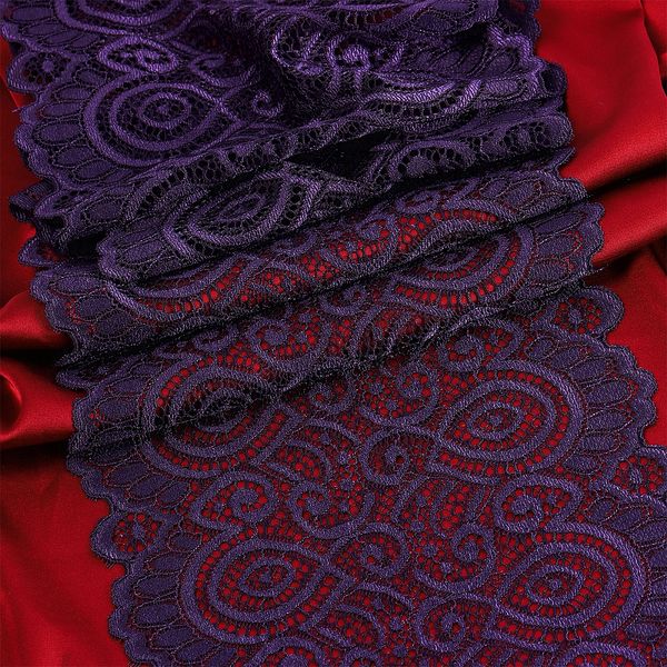 Кружево бельевое эластичное 180 мм / 25 метров, TBY.L1351, цв.L2817 фиолетовый, Kruzhevo