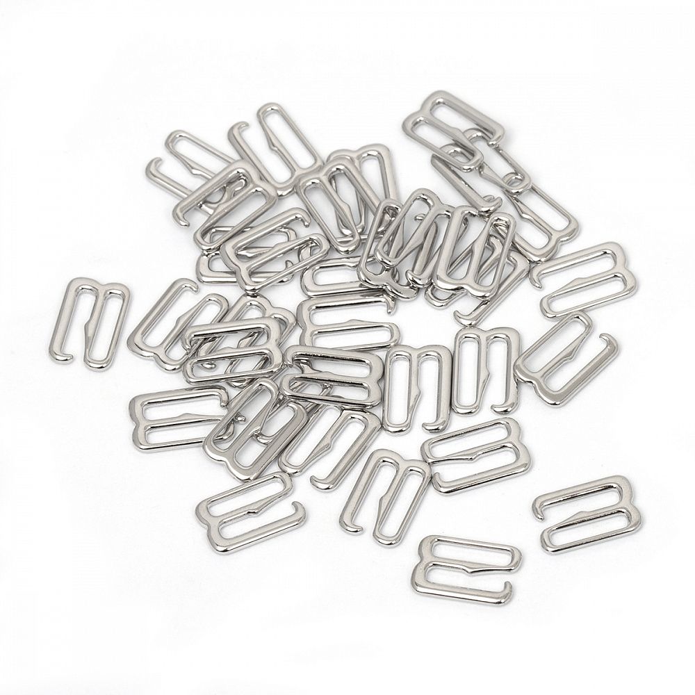 Крючки для бюстгальтера металл 10.0 мм, 910 цв.никель, уп.100 шт