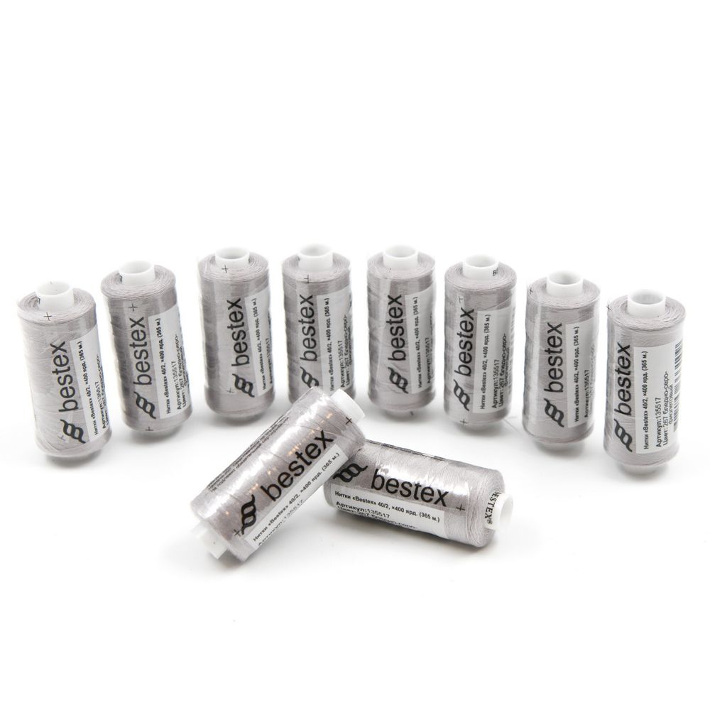 Нитки швейные бытовые Bestex 40/2, 365 м (400 ярд) / 10 кат., 267 серовато-лиловый