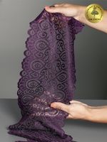 Кружево бельевое эластичное 180 мм / 25 м, 263, цв.076 сливовое вино, Kruzhevo