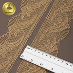 Кружево на сетке 70 мм, 2107 цв.N6115 золотисто-бежевый уп.13.71м, Kruzhevo