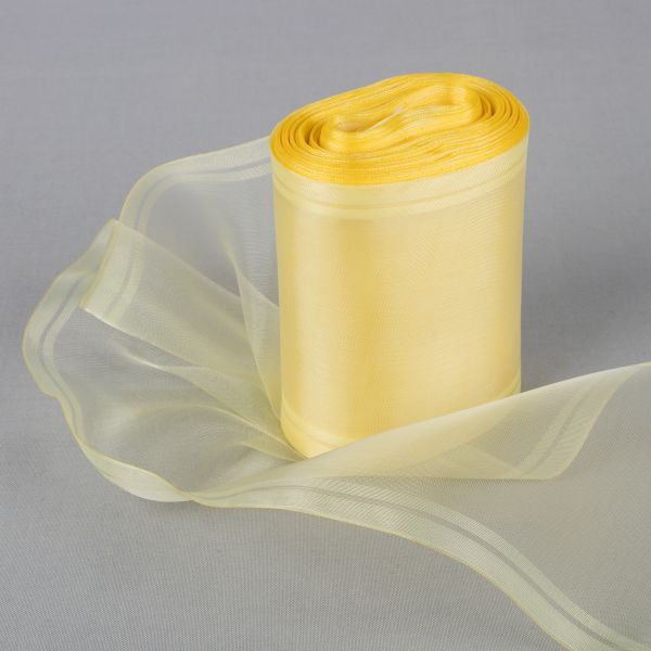 Лента капроновая (органза) для бантов 98-117.0 мм / 25±1 метров, желтый, Gamma C 3504