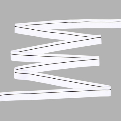 Резинка для мужских трусов и боксеров 30.0 мм / 25 метров, тканая мягкая, 21 г/м, белый/черный полоса