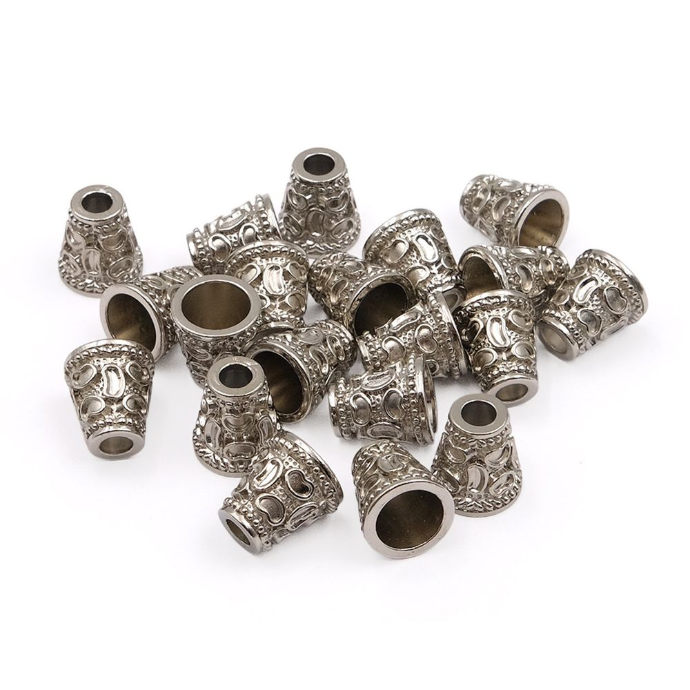 Наконечник для шнура металл колокол ⌀4,5/9 мм, 14х13 мм (никель), 20 шт
