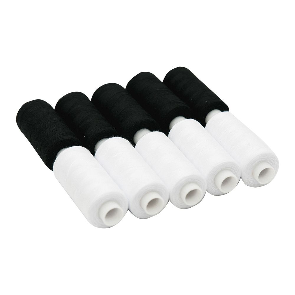 Швейные нитки (набор) Bestex 40/2, 400ярд, 10 катушек в упак, черный, белый