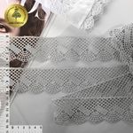 Кружево гипюр (плетёное) 45 мм, диз. 148, цв.04 св.серый, уп. 9 м, Kruzhevo