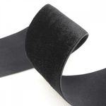Лента бархатная (тесьма) эластичная 38.0 мм / 20±1 метров, нейлон, черный