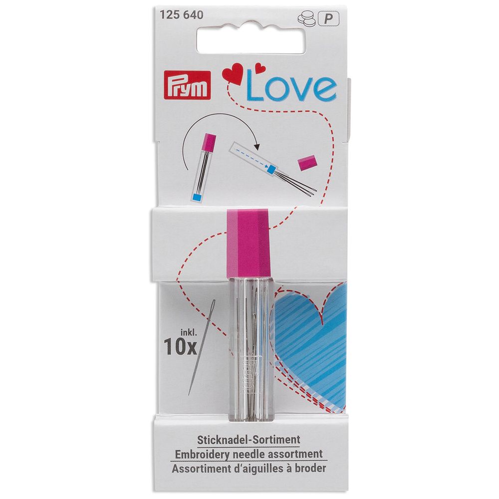 Набор ручных игл для вышивания в футляре с магнитом, 10 шт, Love Prym, 125640