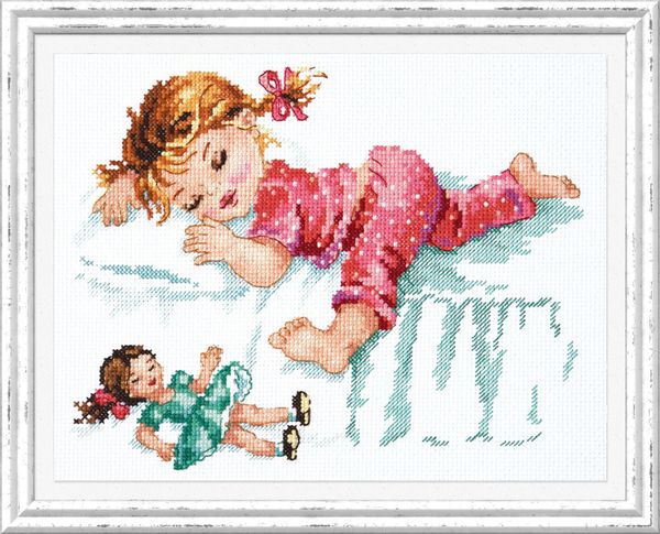 Набор для вышивания нитками Чудесная игла, Умаялась 22х17 см