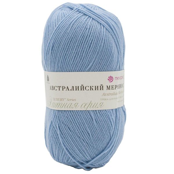 Пряжа Пехорка Австралийский меринос / уп.5 мот. по 100 г, 400 м, 195-Незабудка