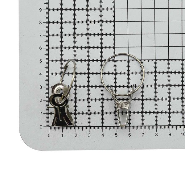 Зажим для штор 57 мм (кольцо ⌀31/34 мм), металлич. ДС, 90 шт