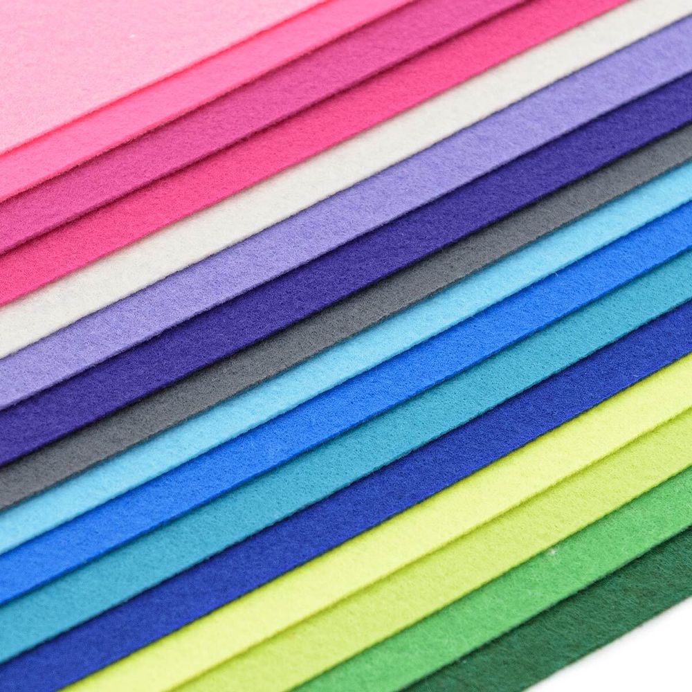 Фетр листовой жесткий 1.0 мм, 180гр, 20х30 см, ассорти, 16 штук Astra&amp;Craft (2)