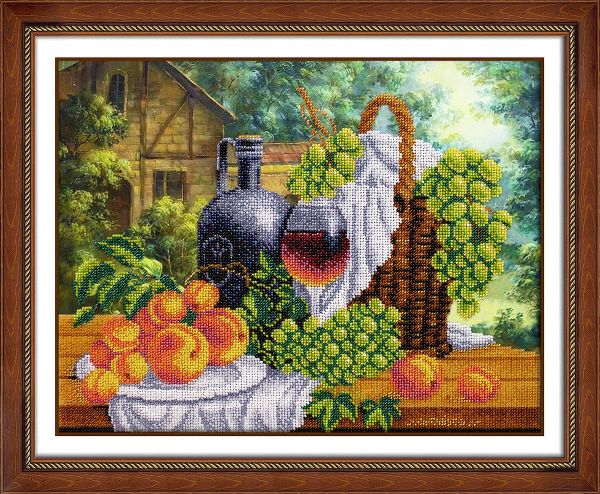 Набор для вышивания бисером Паутинка, Натюрморт с вином 36х28 см