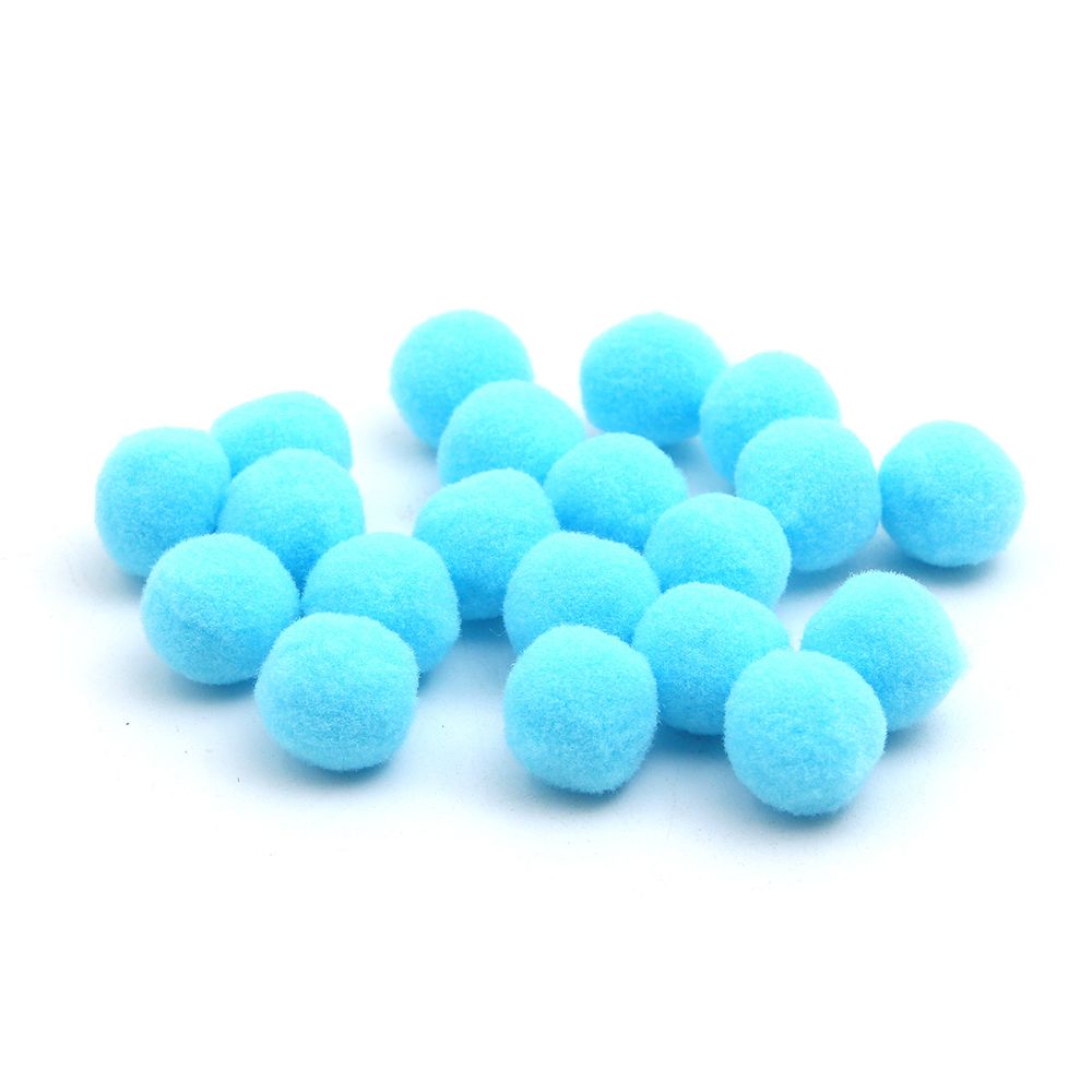 Помпоны ⌀15-18мм 20 шт/ упак. (12 голубой), AR079
