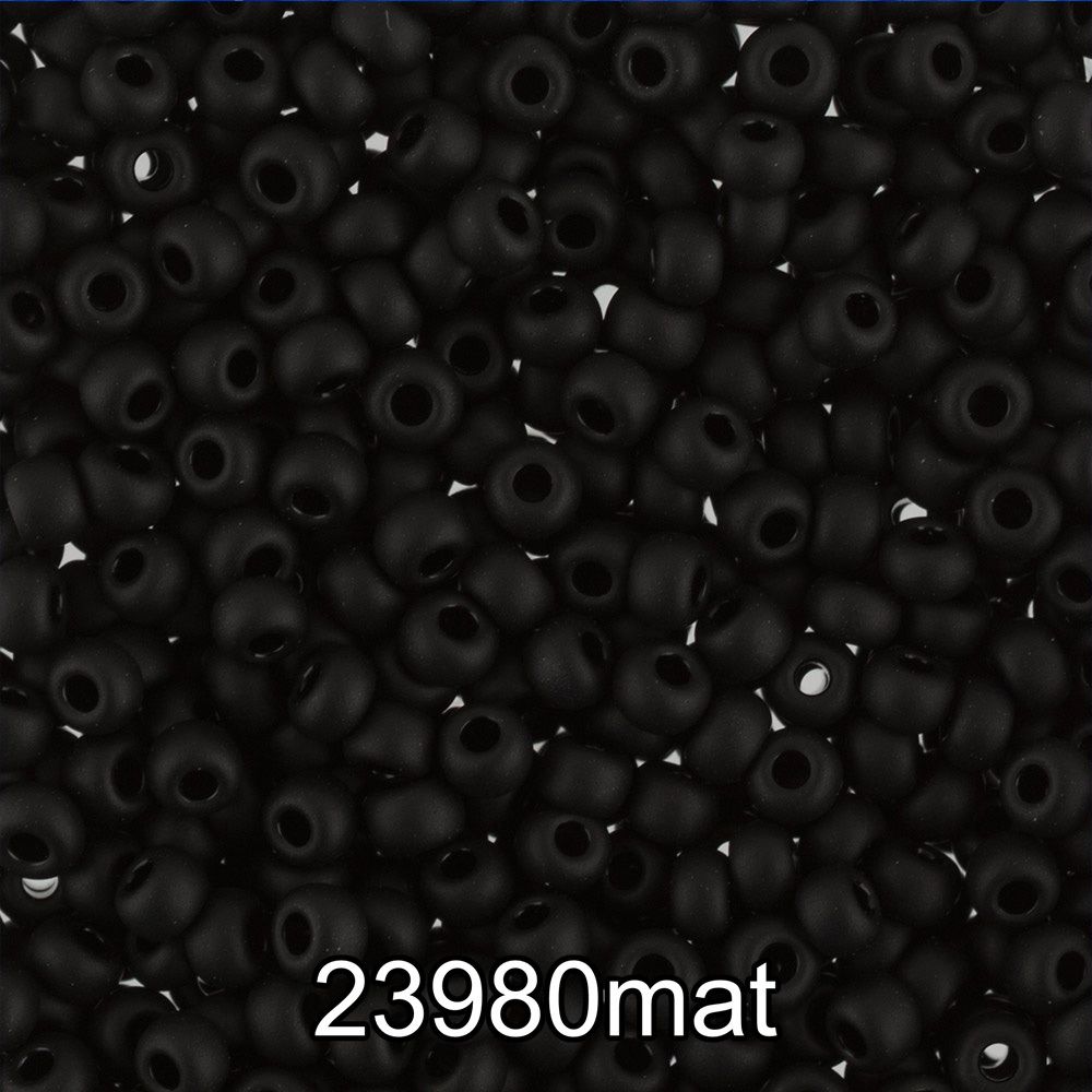 Бисер Preciosa 10/0 (2.3 мм), 500 г, 23980 mat (Ф632) черный мат.