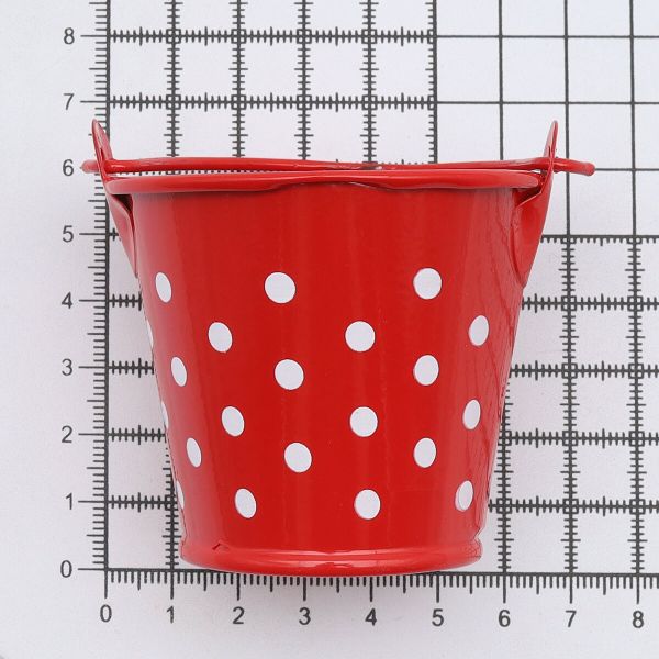 Ведро в горошек 6х5,3см (красный), AR004-1
