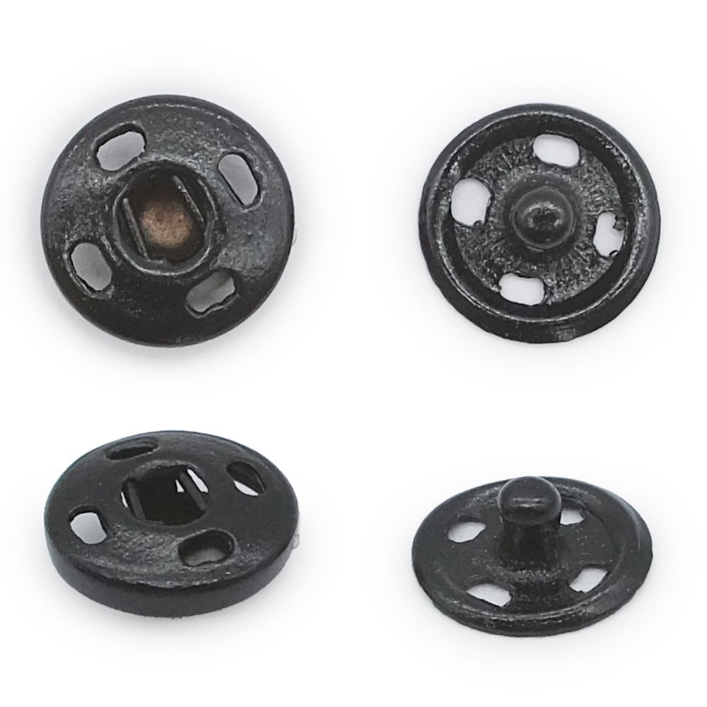 Кнопка пришивная металл ⌀7.0 мм, цв.черный, 36 шт