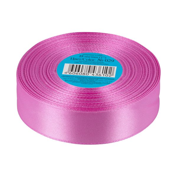 Лента атласная 1-сторонняя 25.0 мм / 33±2 метра, 029 грязно-малиновый, Gamma