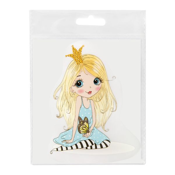 Термотрансфер M №01, 1 шт, M-020 девочка с бабочкой 13х9 см, Gamma 