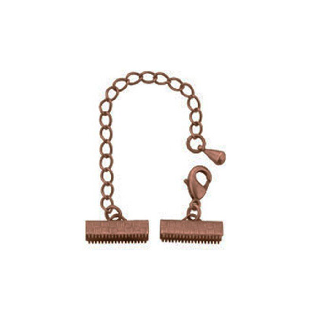 Концевик для бижутерии с замком 12х7 мм, 20 шт, /РП/ №02 под античную медь, Zlatka FMK-C02