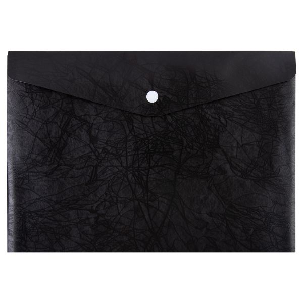 Папка-конверт с кнопкой A4 180 мкм волокно, 20 шт, черный new ЕС21114001, Expert Complete