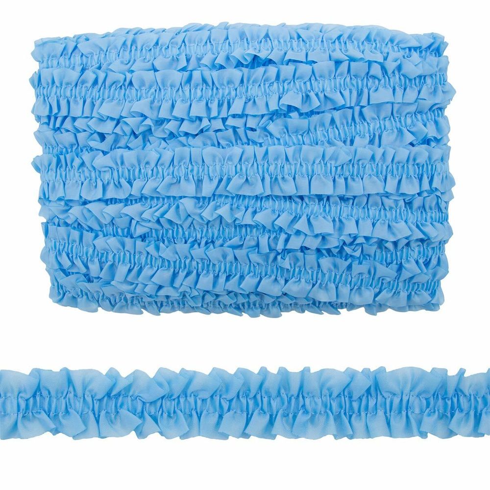 Резинка декоративная рюш 28 мм / 25 метров, синий
