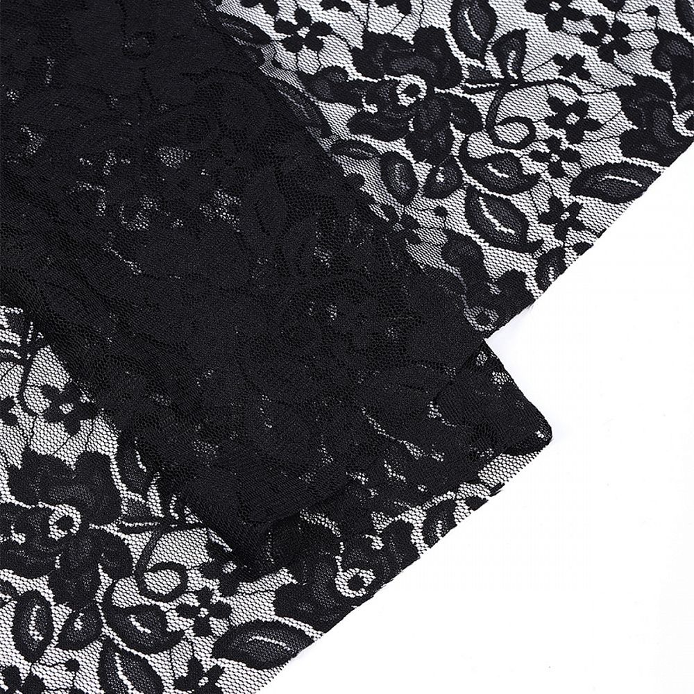 Ткань кружевная (гипюр стрейч) 90 г/м², 150 см / 1 метр, TBY.M0064 цв.черный