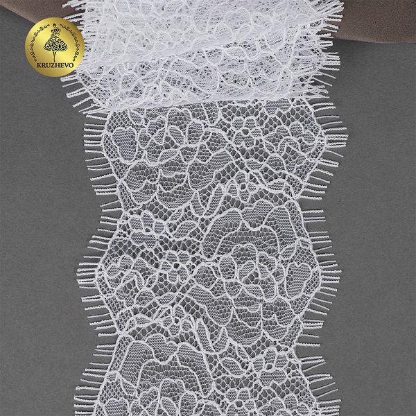 Кружево шантильи (реснички) 80 мм, цв.1 белый, 3 метра, Kruzhevo