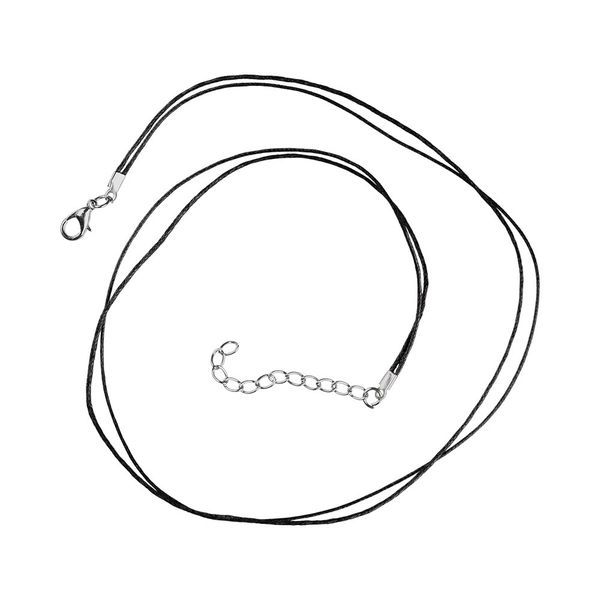 Шнур вощеный с замком 1 мм, 10 шт по 45 см, черный, Zlatka JF-010