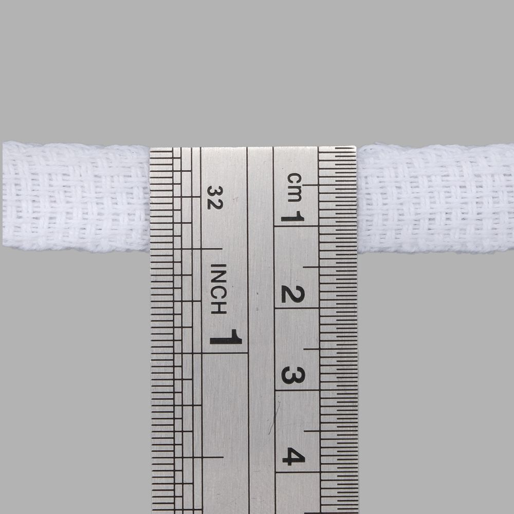 Шнур плоский плетеный х/б ⌀15.0 мм / 20 метров, цв.1 белый