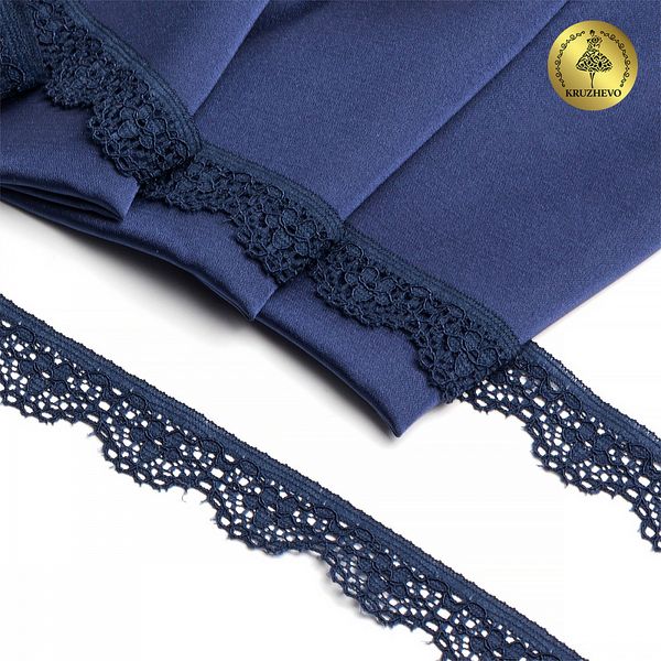 Кружево эластичное (стрейч) 15 мм 8031, цв.S919 синий сапфир уп.50м, Kruzhevo
