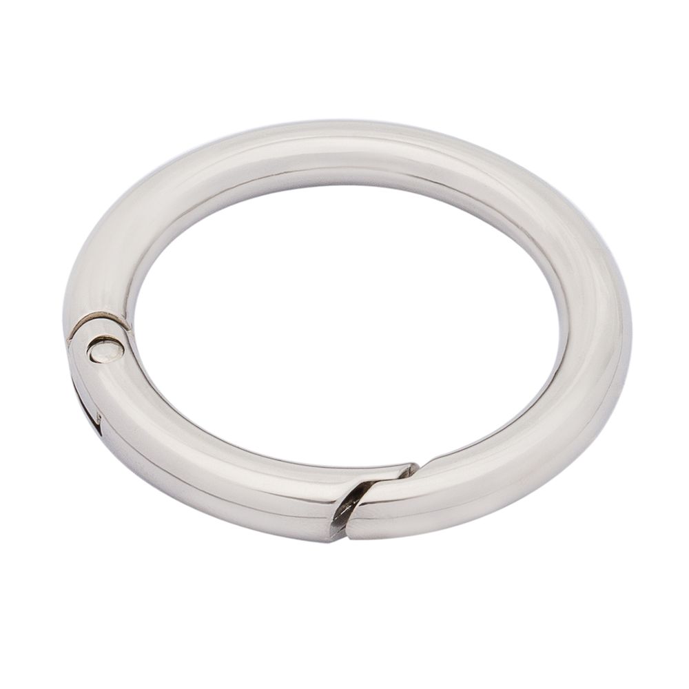 Карабин металл кольцо 34.0 мм (46х46 мм), никель, 4 шт