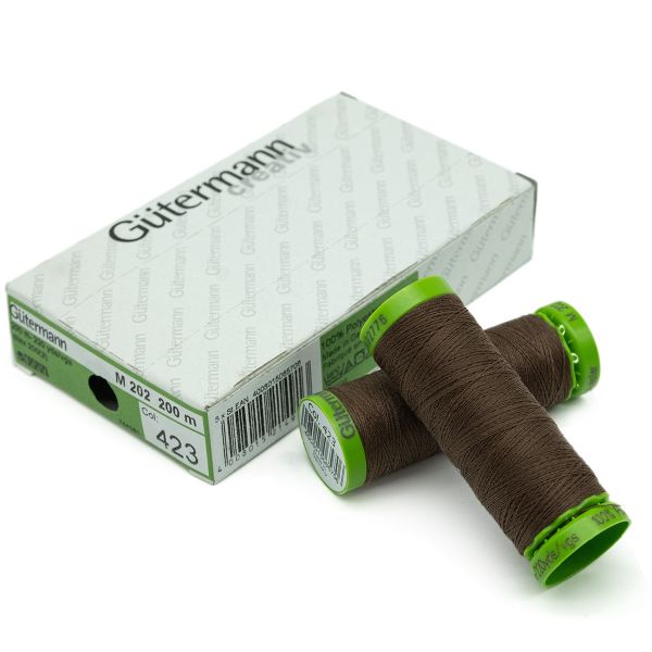 Нитки для тонких тканей Gutermann Extra Fine 150, 200м, 423 корица, 5 катушек