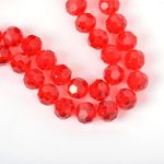 Бусины стекло 12 мм, граненые рондель на нитях, цв. 27 красный уп. 1х50 бусин