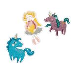 Алмазная (кристальная) мозаика Фрея, Наклейки Единороги и ангел, 8х10,5 см