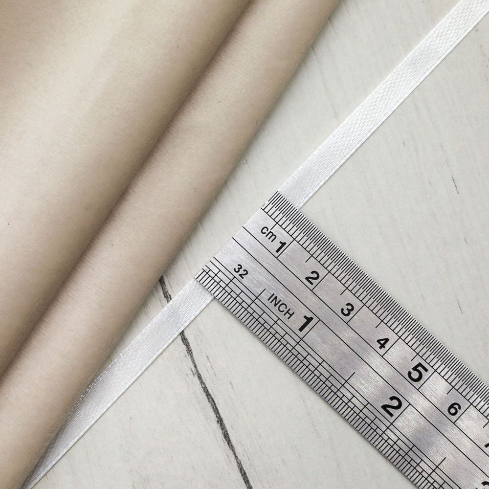 Лента атласная 1-сторонняя 6.0 мм / 22.86±1 метров, 001 белоснежный, Globus