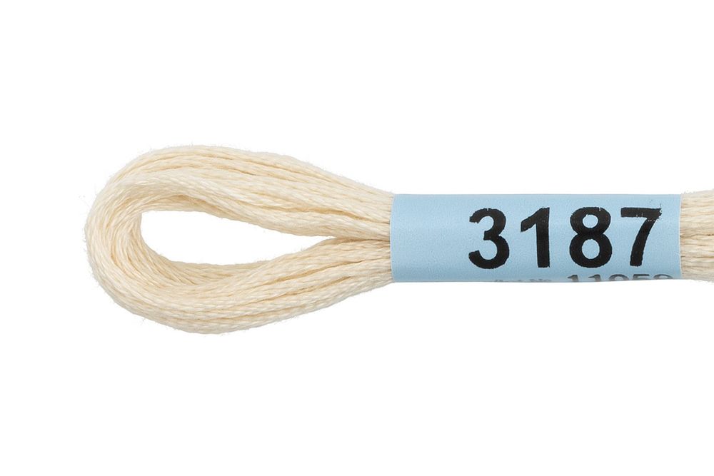 Мулине Gamma 100% хлопок, цв.3187 молочный, 24 мотка по 8 метров