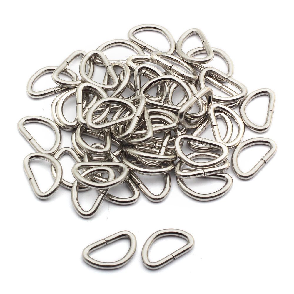 Полукольцо сварное металл внутр. 15 мм (внешн. 20х12 мм, ⌀2.5 мм), 50 шт, никель ГР, 6056