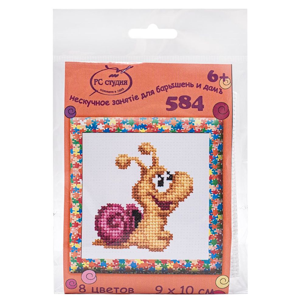 Набор для вышивания нитками РС Студия, Улитка 9х10 см