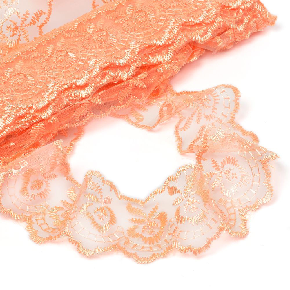 Кружево капроновое 45 мм / 9.14 м, TBS.30010 цв.088 (122) св.оранжевый, Kruzhevo